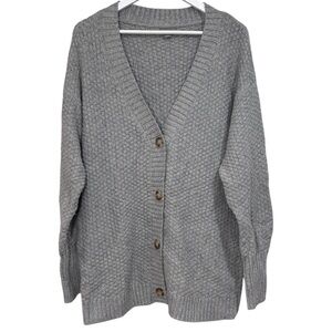 Falls Creek Gray Knit Heavyweight Cardigan Sweater Size L/XL Womens NWT